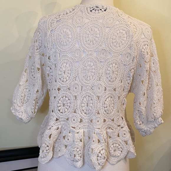 Zara Women’s Knit Top Size S Ruffled Ballon Sleeves - Picture 5 of 10